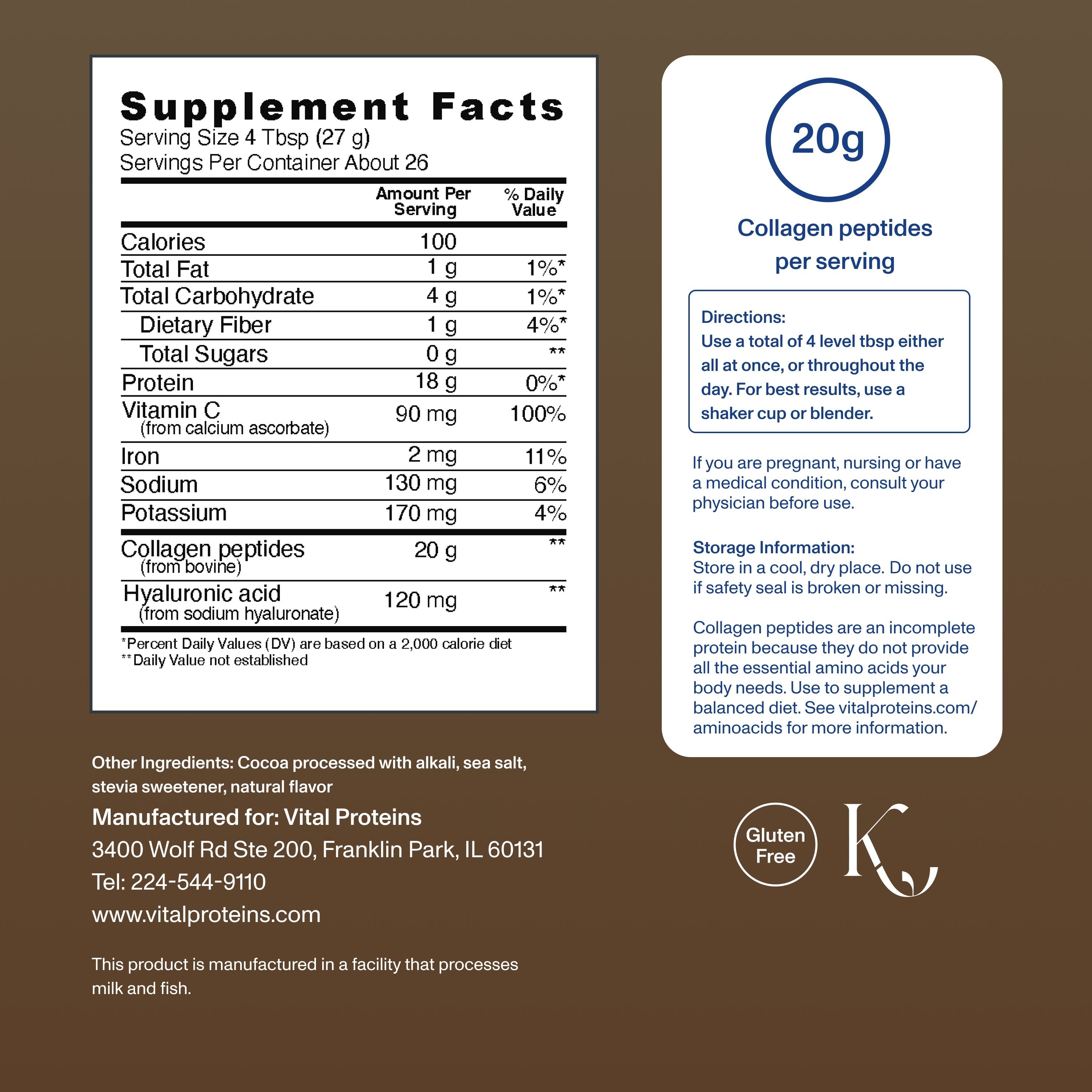 Chocolate Collagen Peptides Advanced - with Hyaluronic Acid & Vitamin C
