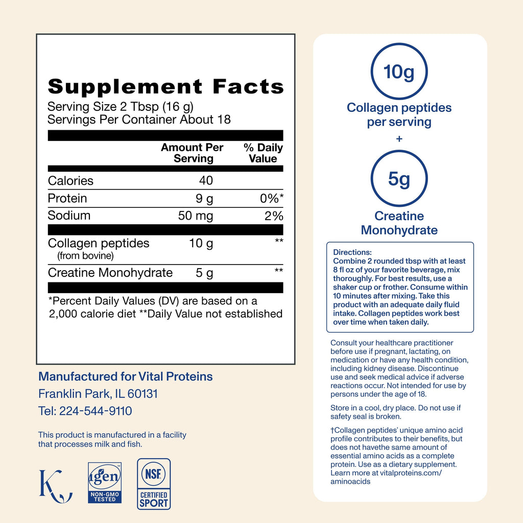 Advanced Collagen Peptides + Creatine - Unflavored