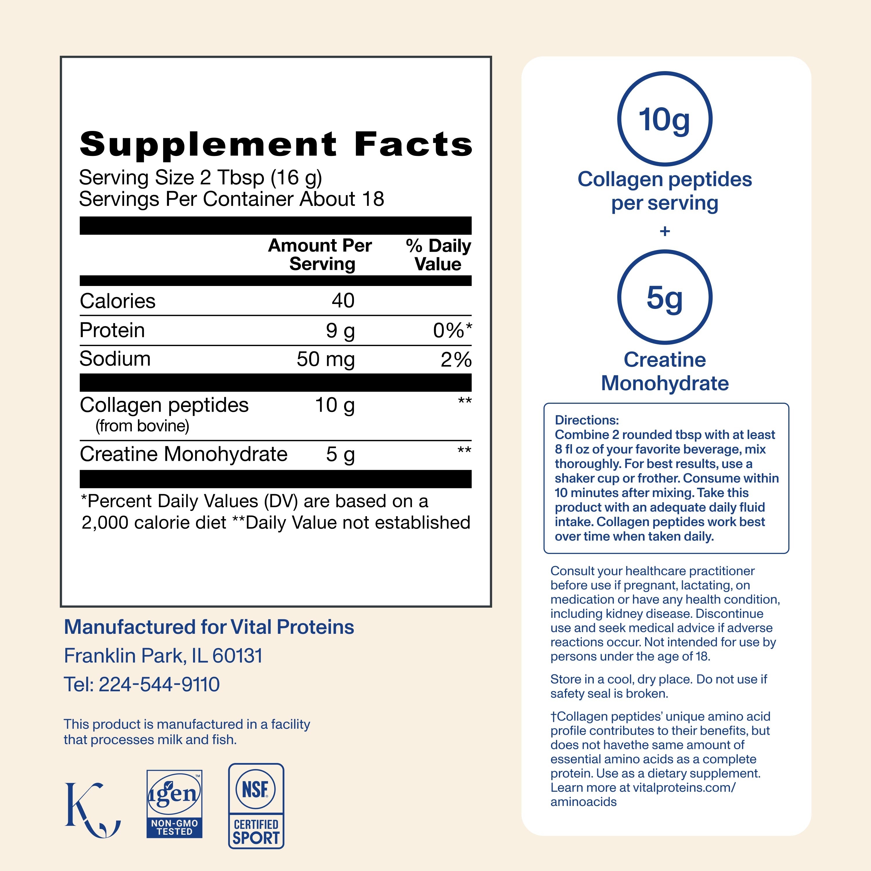 Advanced Collagen Peptides + Creatine - Unflavored