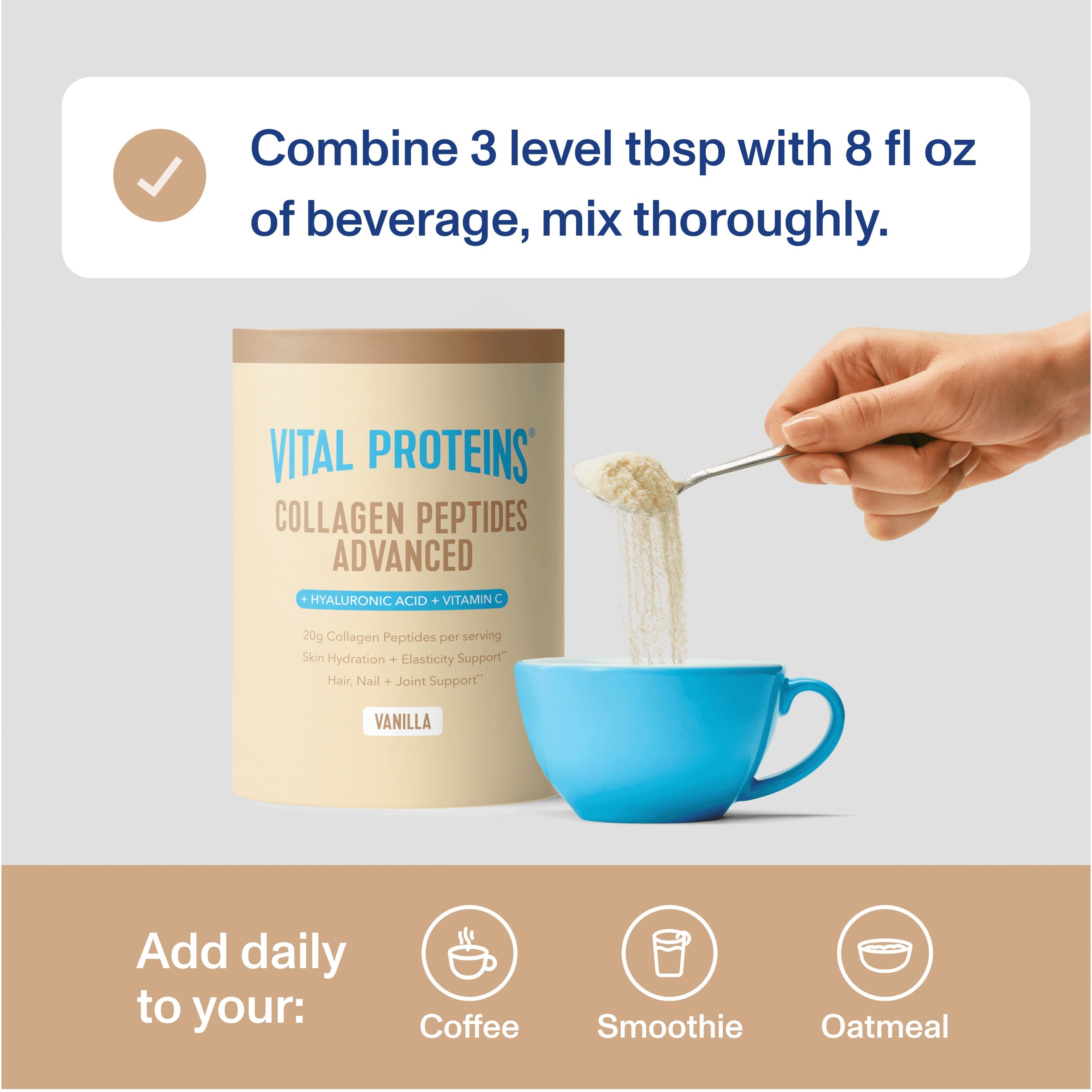Vanilla Collagen Peptides Advanced - with Hyaluronic Acid & Vitamin C
