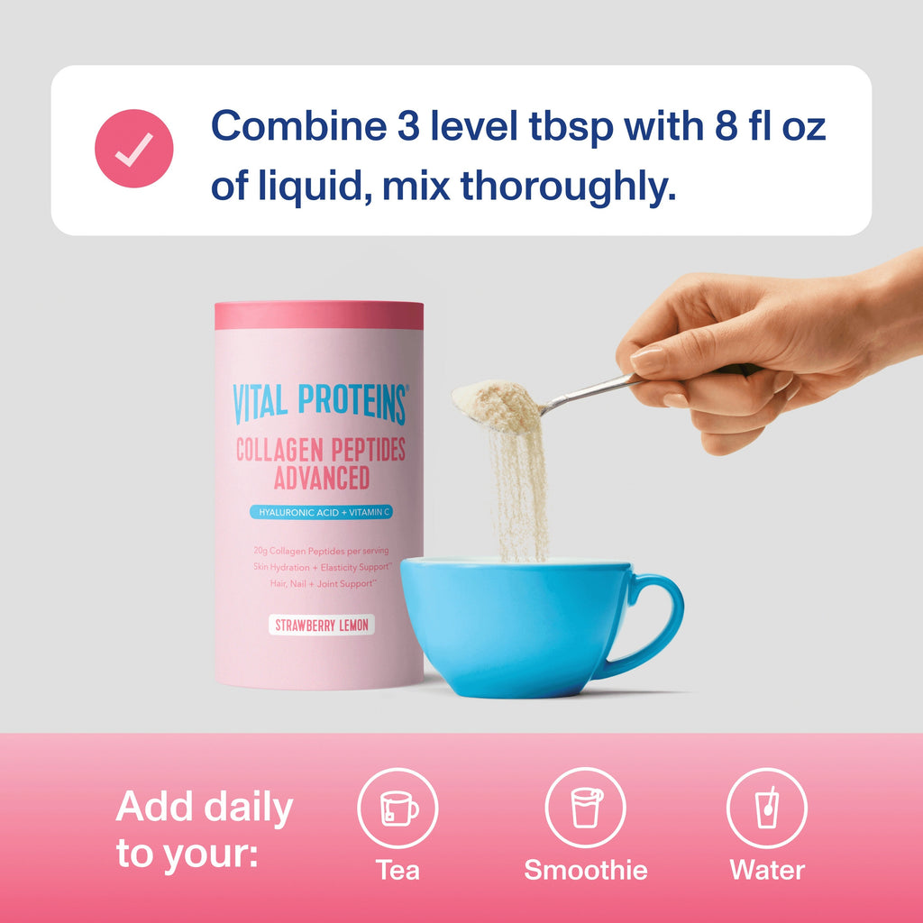 Strawberry Lemon Collagen Peptides Advanced - with Hyaluronic Acid & Vitamin C